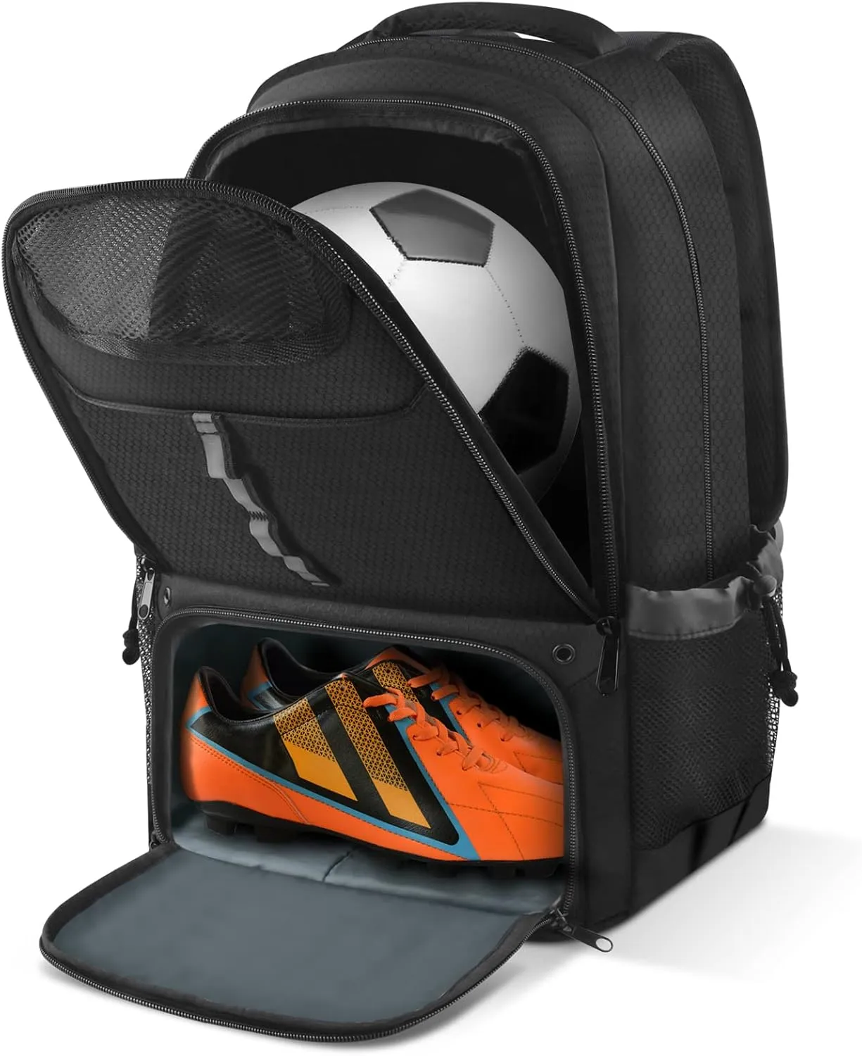 BROTOU Soccer Backpack Sports Bag with Ball Holder and Shoe Compartment for Football Basketball Volleyball Rugby