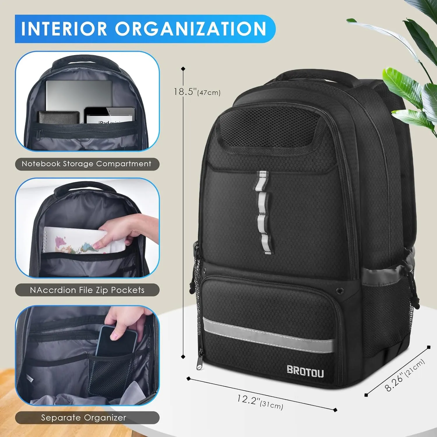 BROTOU Soccer Backpack Sports Bag with Ball Holder and Shoe Compartment for Football Basketball Volleyball Rugby