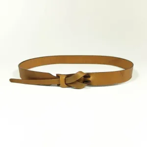 Buckleless Muse Camel Leather Belt - 1"