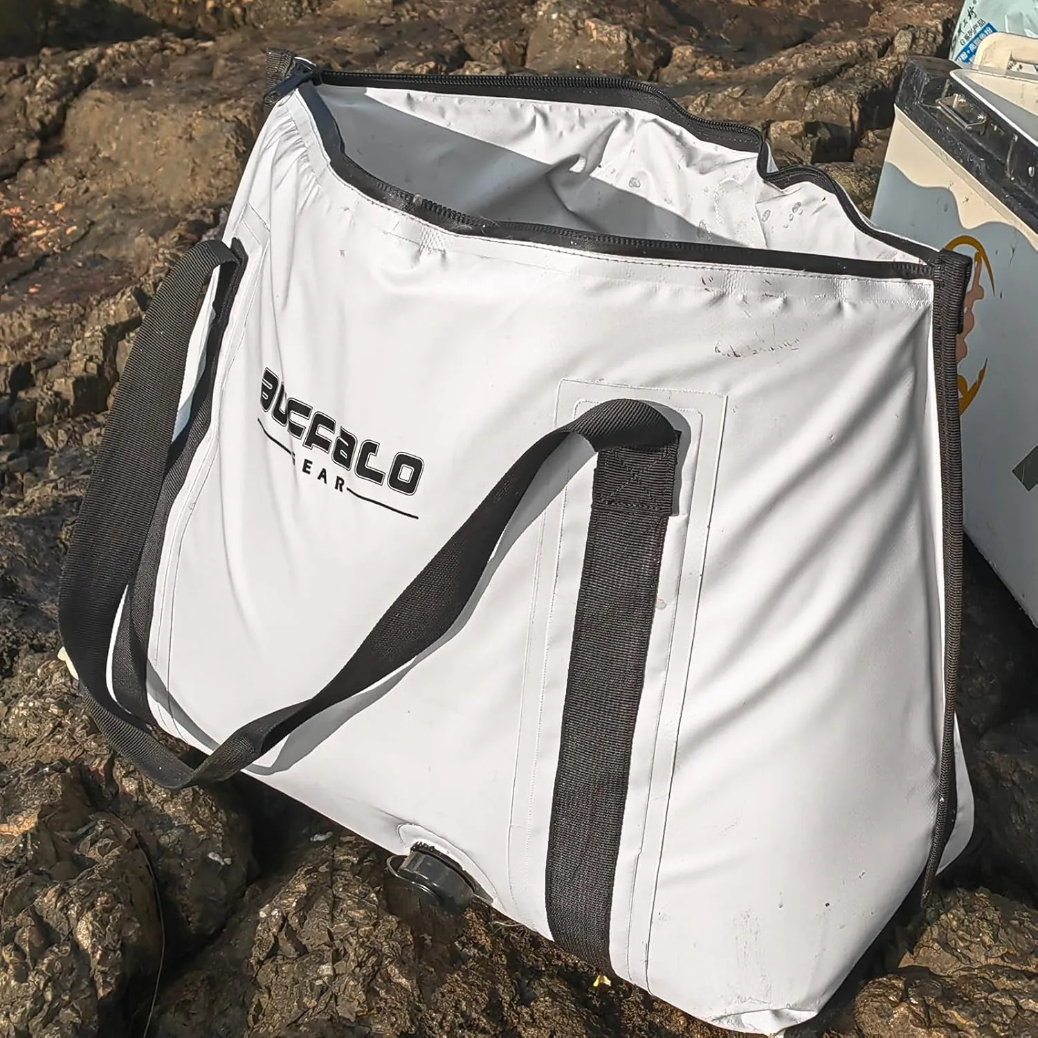 Buffalo Gear Insulated Fish Cooler - 27.5QT 58QT Waterproof Flat Bottom Bag, Leakproof and Fishing Kill Bag