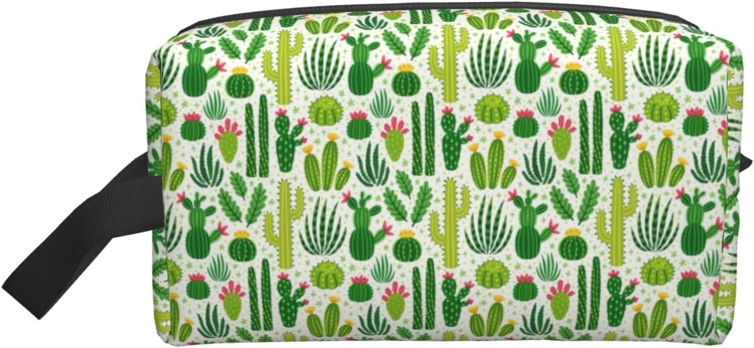 Cactus Succulents Travel Toiletry Bag for Men Women Waterproof Hanging Dopp Kit Wash Bags Lightweight Shaving Bag Portable Cosmetic Makeup Bag with Handle for Shower Toiletries Accessories