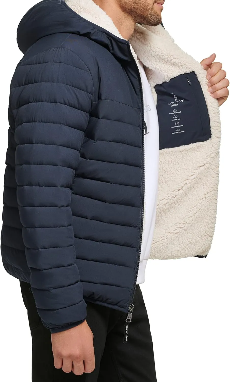 Calvin Klein mens Mid-weight Sherpa Lined Puffer