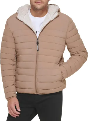 Calvin Klein mens Mid-weight Sherpa Lined Puffer