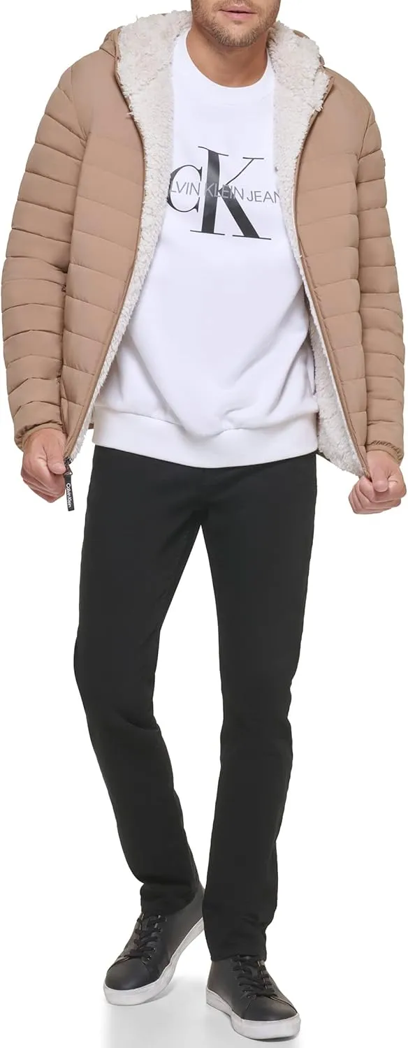 Calvin Klein mens Mid-weight Sherpa Lined Puffer