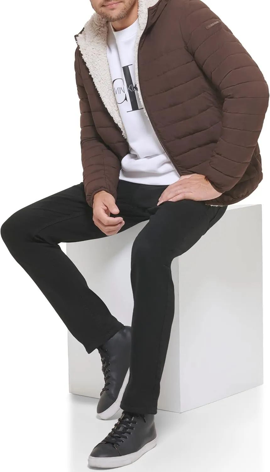 Calvin Klein mens Mid-weight Sherpa Lined Puffer