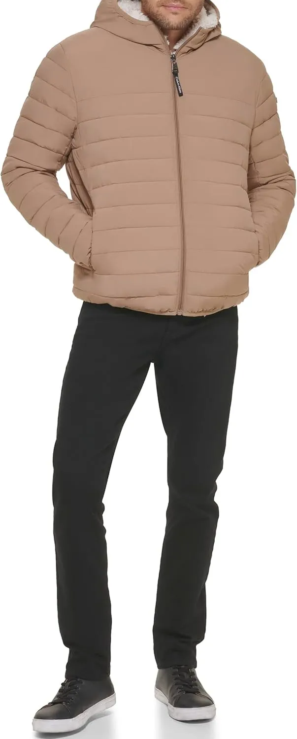 Calvin Klein mens Mid-weight Sherpa Lined Puffer