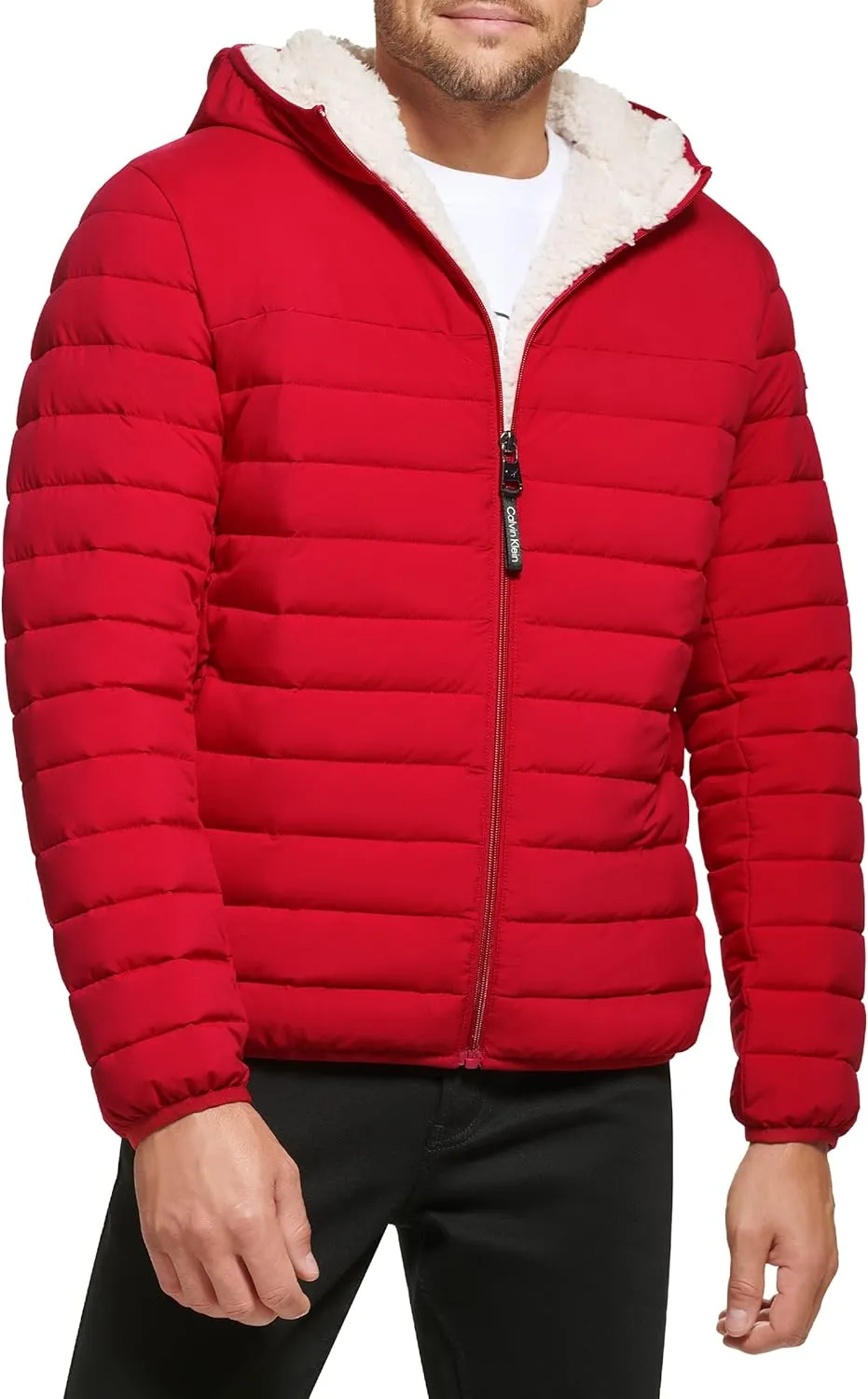 Calvin Klein mens Mid-weight Sherpa Lined Puffer