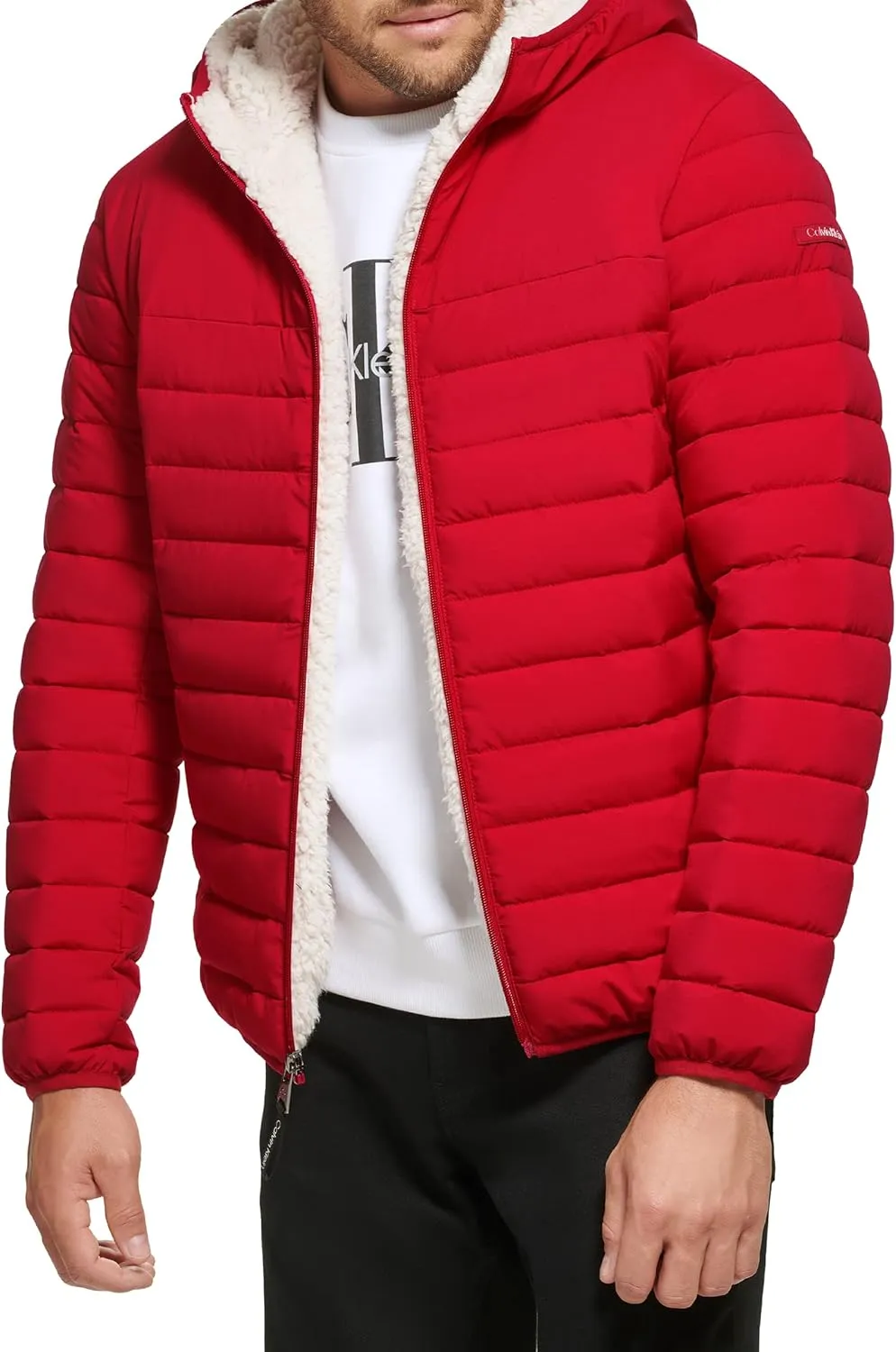 Calvin Klein mens Mid-weight Sherpa Lined Puffer