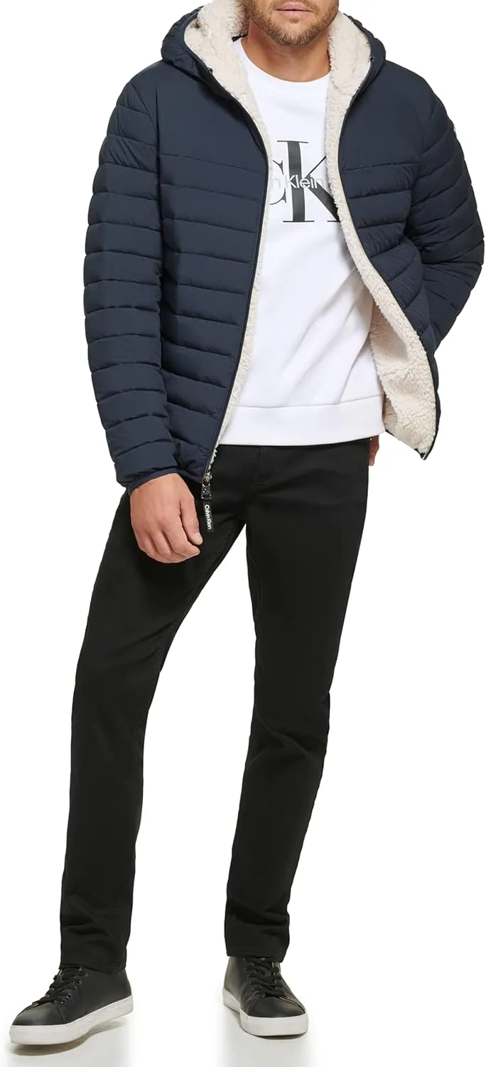 Calvin Klein mens Mid-weight Sherpa Lined Puffer