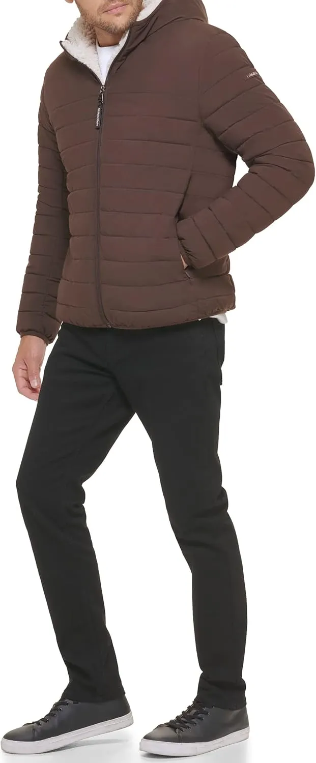 Calvin Klein mens Mid-weight Sherpa Lined Puffer