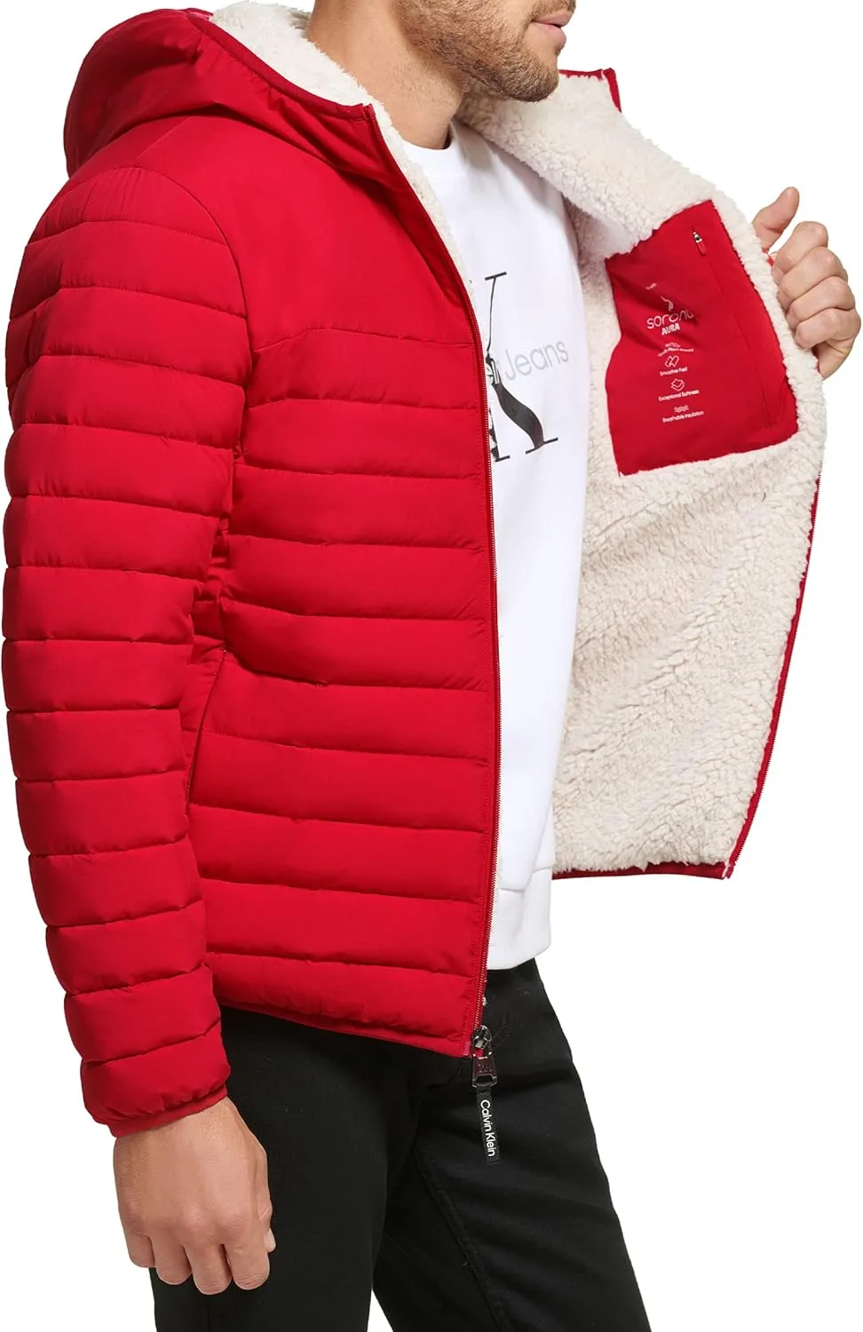 Calvin Klein mens Mid-weight Sherpa Lined Puffer