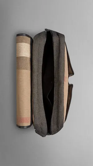 Canvas Check Messenger Bag