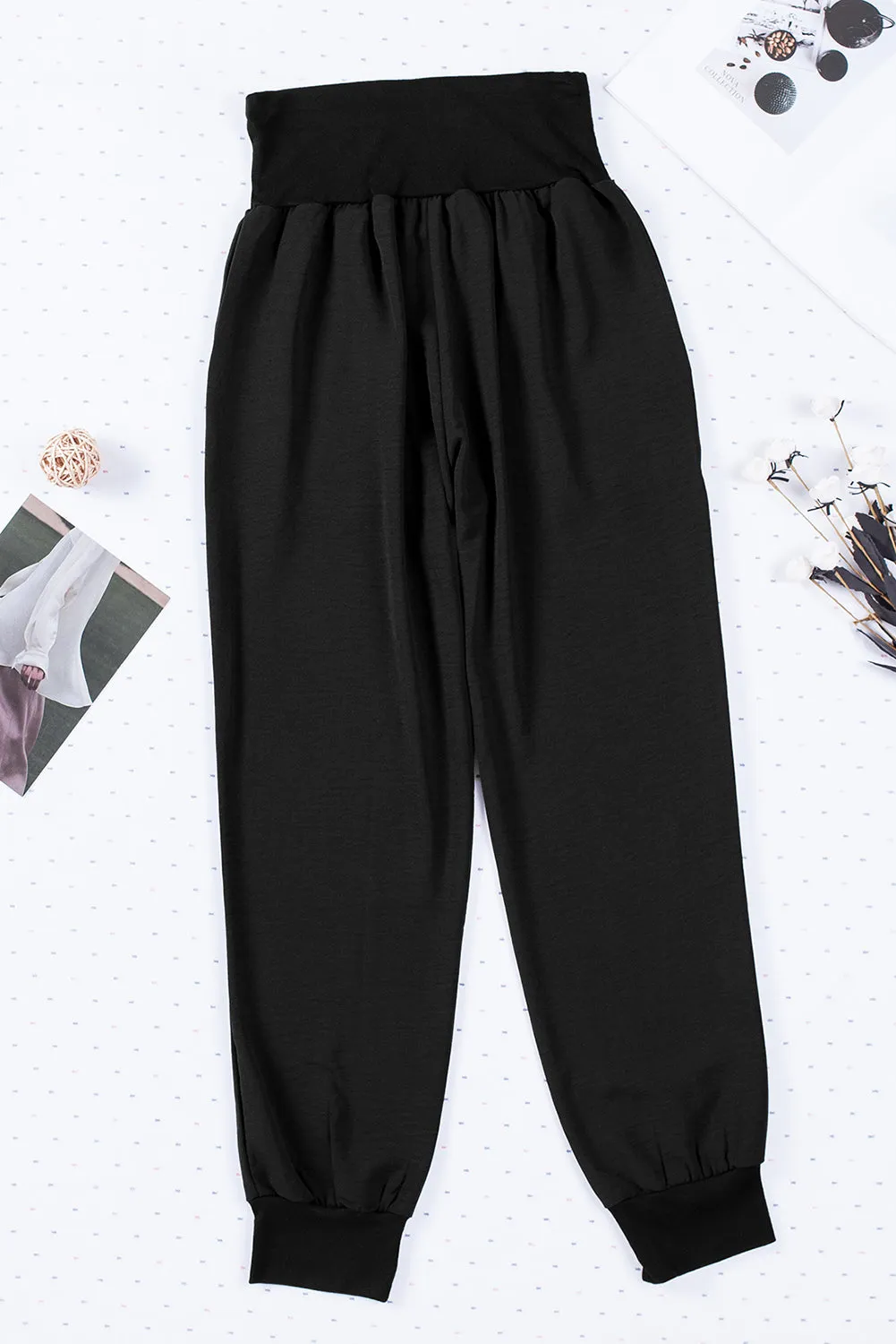 Casual Pocketed Elastic Waist Joggers