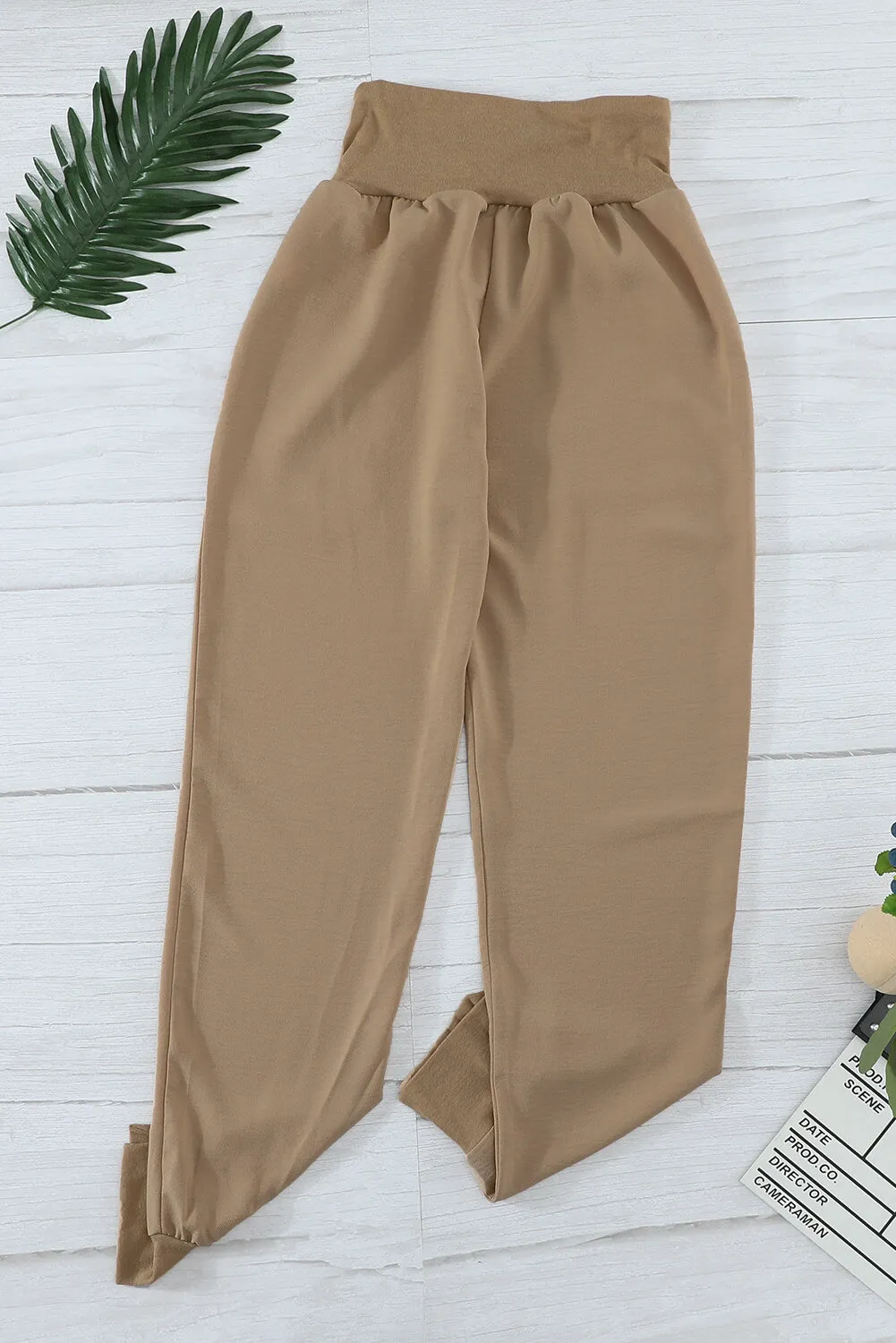 Casual Pocketed Elastic Waist Joggers