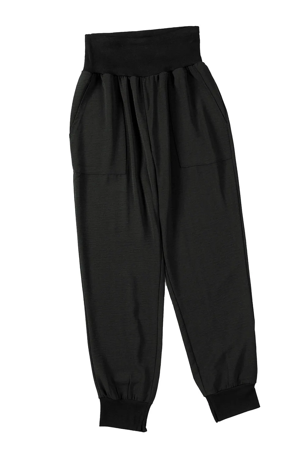 Casual Pocketed Elastic Waist Joggers