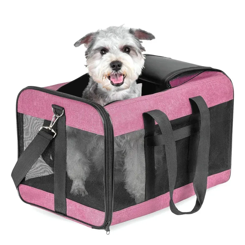 Cat Bags Portable Dog Carrier Bag Mesh Breathable for Small Portable Folding Handbag Travel Pet Bag Transport Bag
