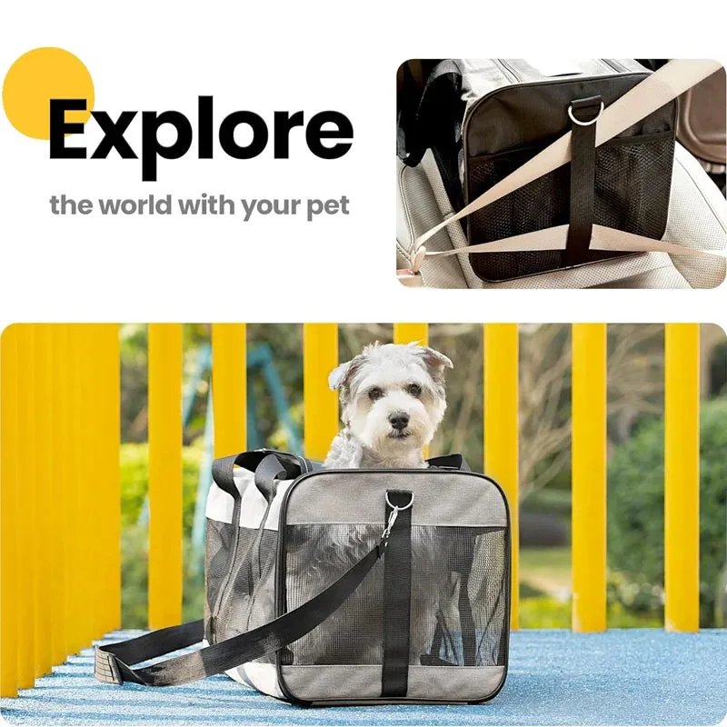 Cat Bags Portable Dog Carrier Bag Mesh Breathable for Small Portable Folding Handbag Travel Pet Bag Transport Bag