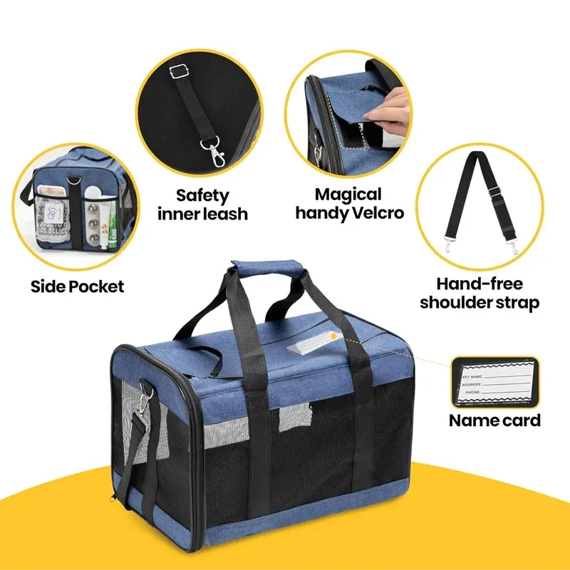 Cat Bags Portable Dog Carrier Bag Mesh Breathable for Small Portable Folding Handbag Travel Pet Bag Transport Bag