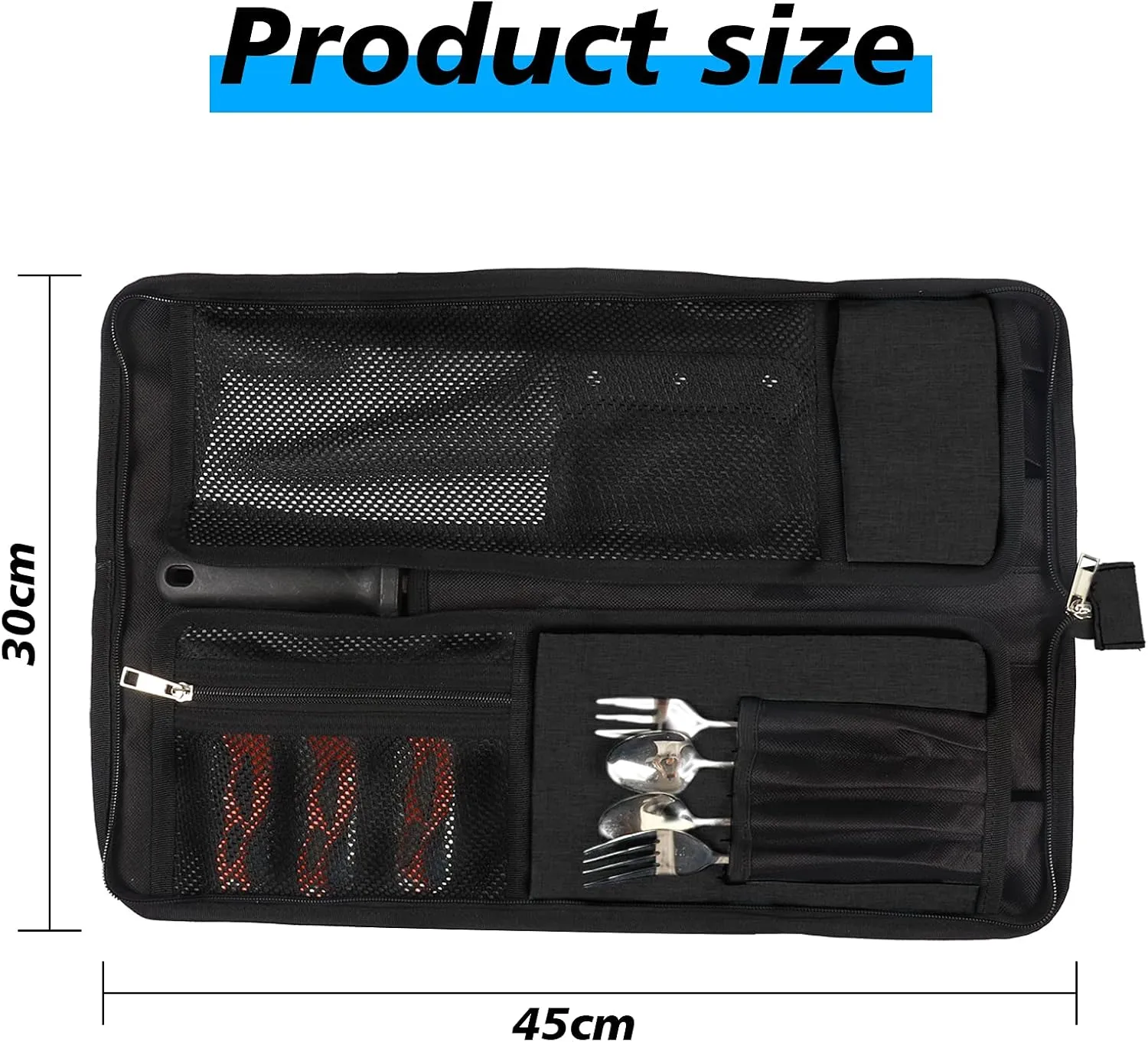 Chef’s Knife Roll Bag, Heavy Duty Oxford Chef Knife Bag, Portable 13 Slots Chef Knife Case, Multi-function Cutlery Knives Pouch Holder Knife Wrap Wallet Tool Roll