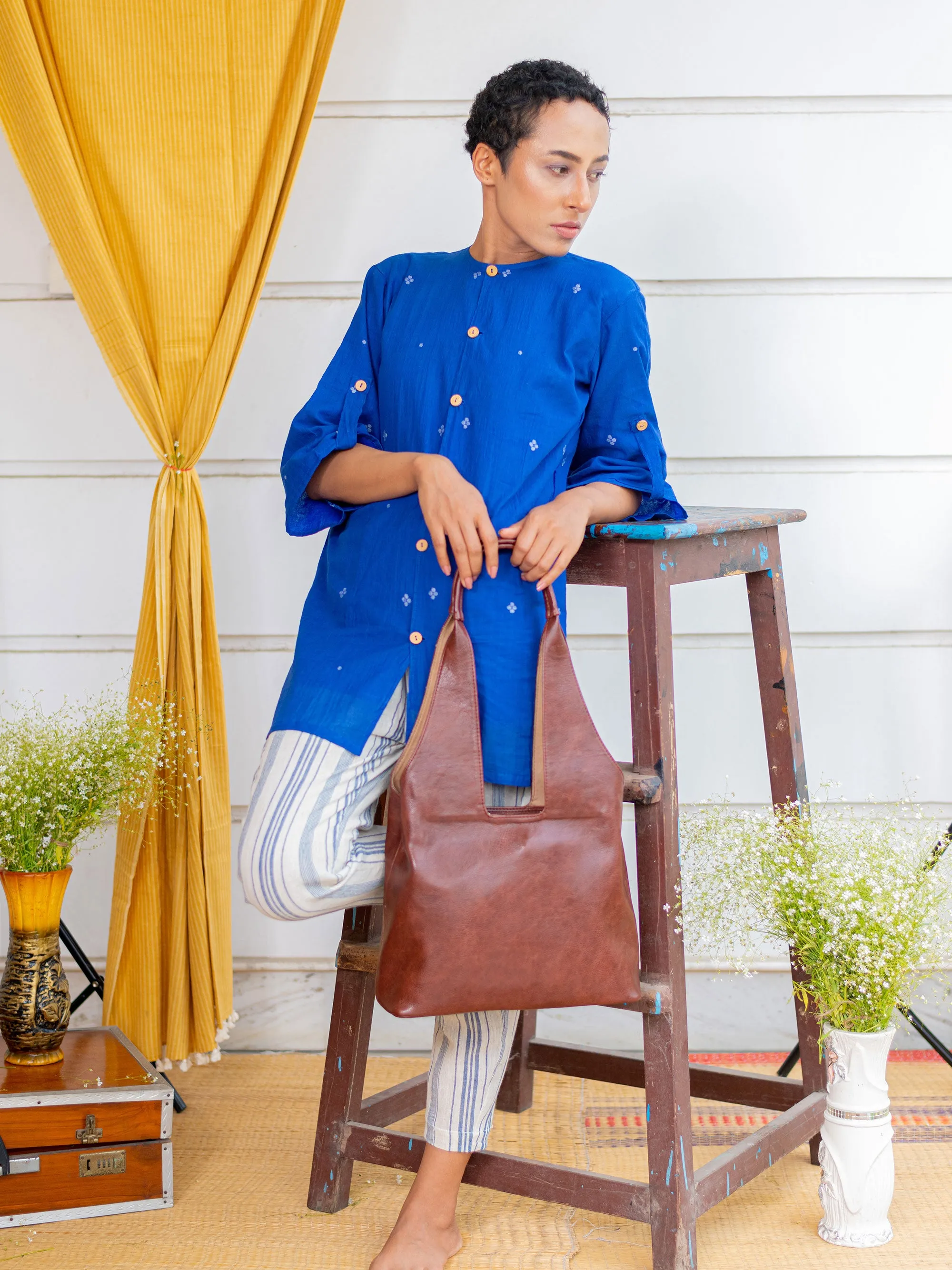 Cherry Brown Handcrafted Tote Bag