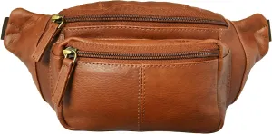 Classic Waist Pack/Pouch/Fanny Pak/Bumbag made of Genuine Quality Leather (Brown)