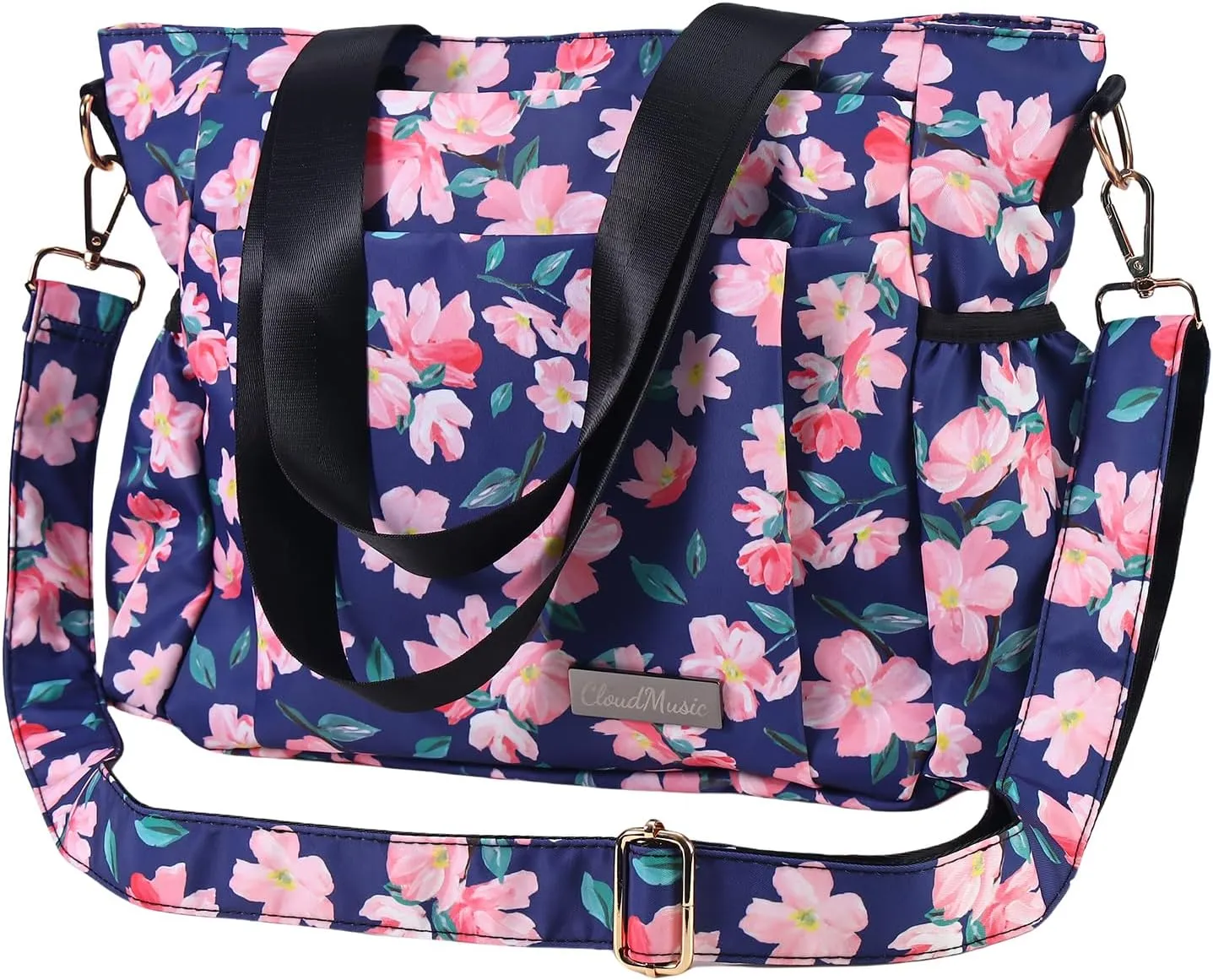 CLOUDMUSIC Crossbody Bags Shoulder Tote Handbag Nylon With Straps Waterproof Multi Bottle Pockets For Women Trendy