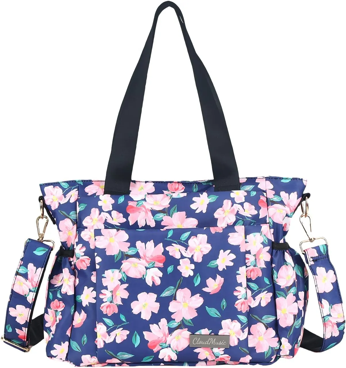 CLOUDMUSIC Crossbody Bags Shoulder Tote Handbag Nylon With Straps Waterproof Multi Bottle Pockets For Women Trendy