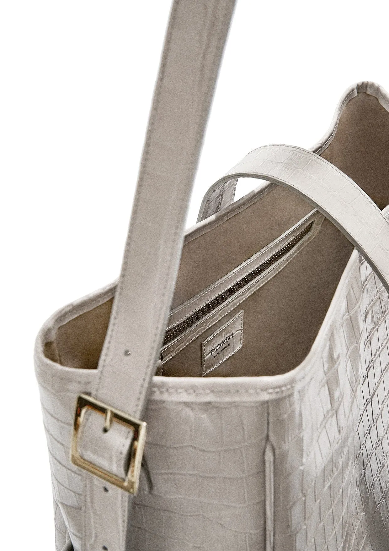 Cocó Leather Mock-Crocodile Tote Bag