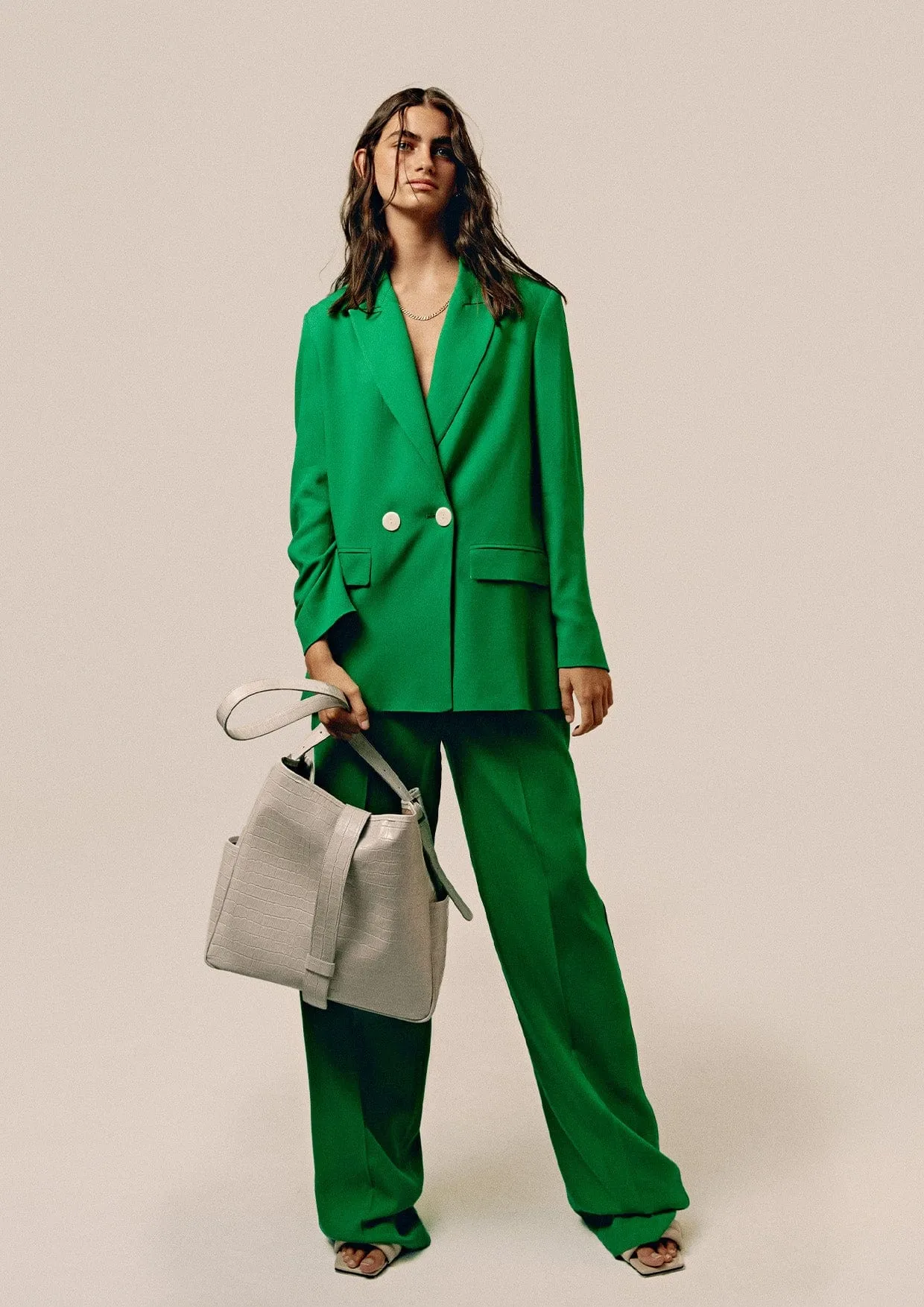 Cocó Leather Mock-Crocodile Tote Bag