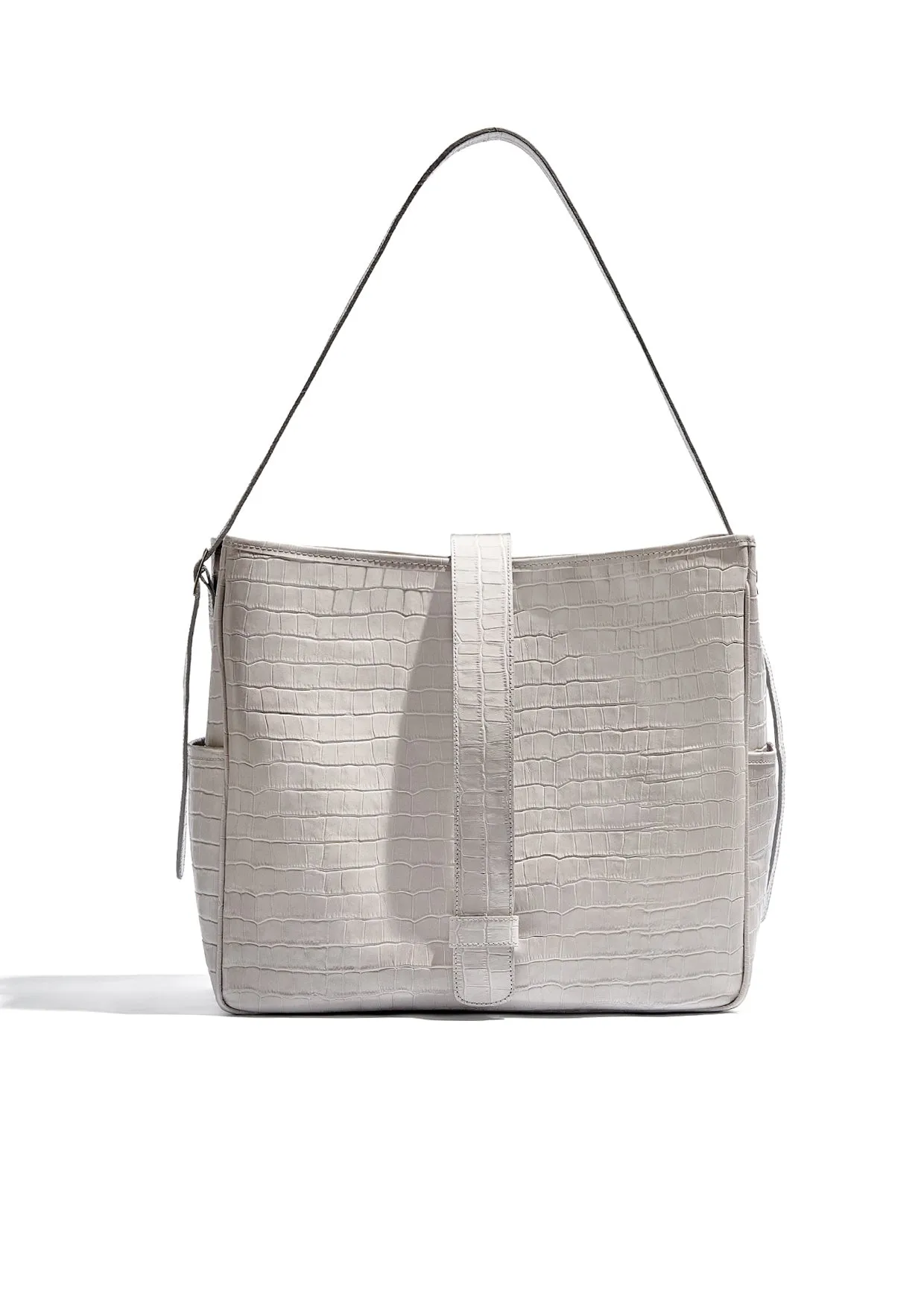 Cocó Leather Mock-Crocodile Tote Bag