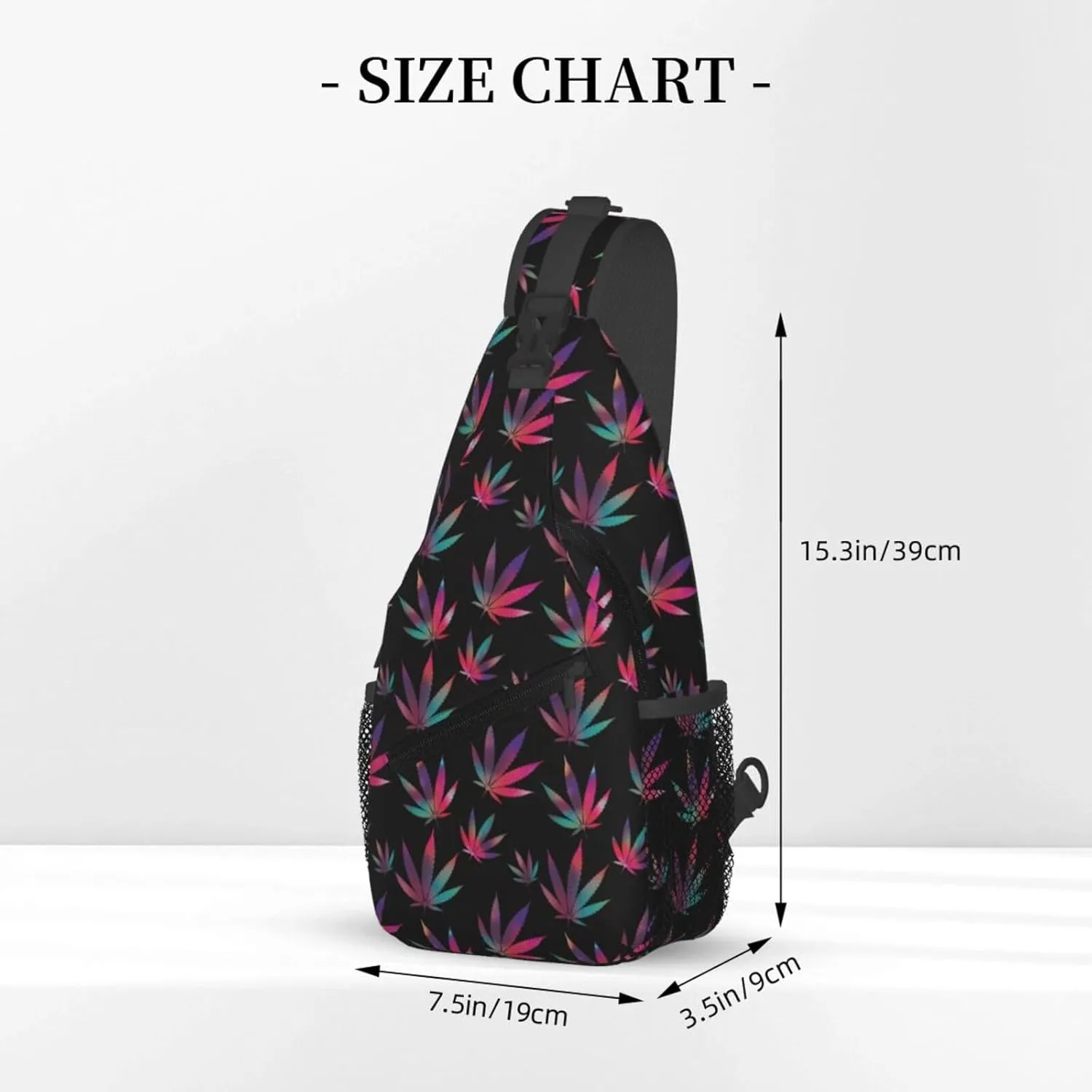 Colourful Marijuana Leaf Chest Bags Crossbody Sling Bag Shoulder Bag Travel Hiking Daypack For Men Women