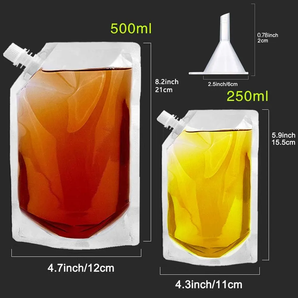 Concealable And Reusable cruise sneak flask Liquor kit,Rum Runner Alcohol Juice Travel Plastic Flasks Liquor Bags For Sneak Drink（0-5-5 Kit）