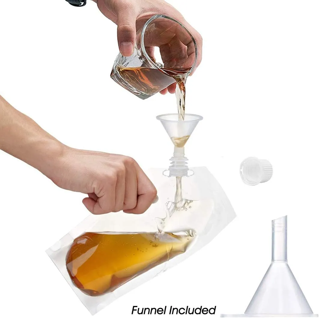 Concealable And Reusable cruise sneak flask Liquor kit,Rum Runner Alcohol Juice Travel Plastic Flasks Liquor Bags For Sneak Drink（0-5-5 Kit）