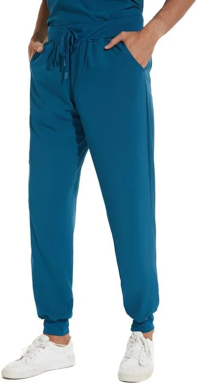 COZYFIT Scrub Pants for Men - Slim Jogger Pants with 5 Pockets, Yoga Waistband, Anti-Wrinkle Scrubs for Men