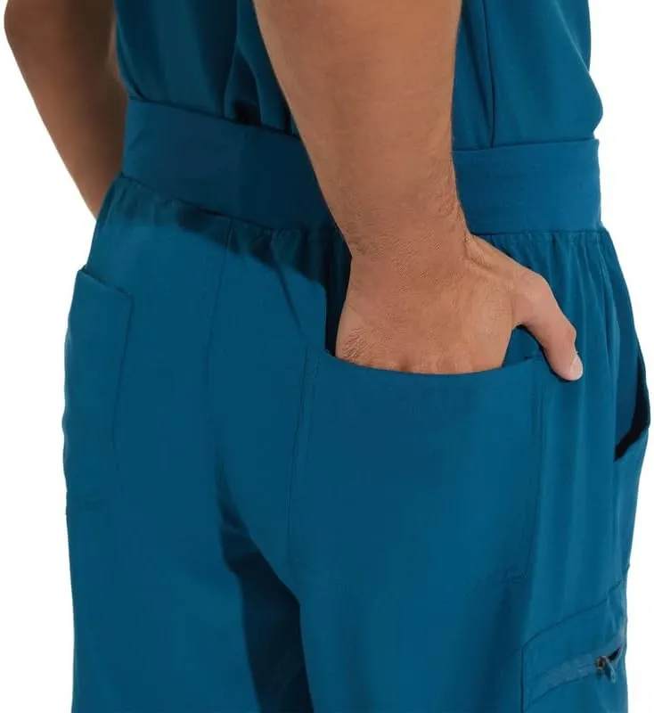 COZYFIT Scrub Pants for Men - Slim Jogger Pants with 5 Pockets, Yoga Waistband, Anti-Wrinkle Scrubs for Men