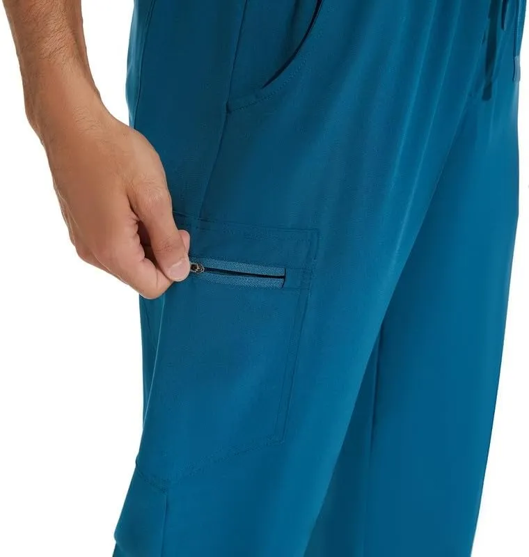 COZYFIT Scrub Pants for Men - Slim Jogger Pants with 5 Pockets, Yoga Waistband, Anti-Wrinkle Scrubs for Men