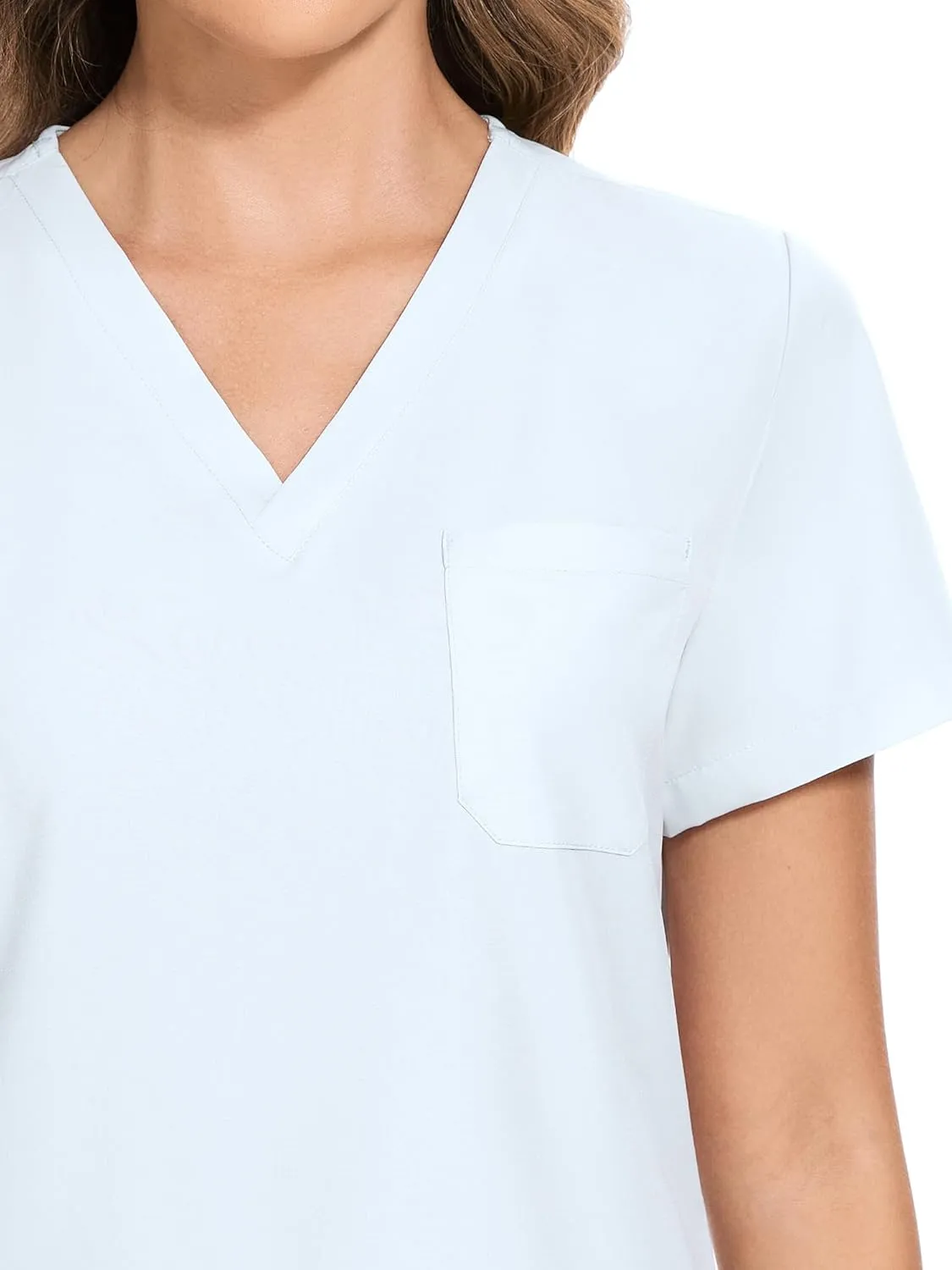 COZYFIT Scrubs for Women Set - Stretch V-Neck Scrub Top & Jogger Pant with 8 Pockets
