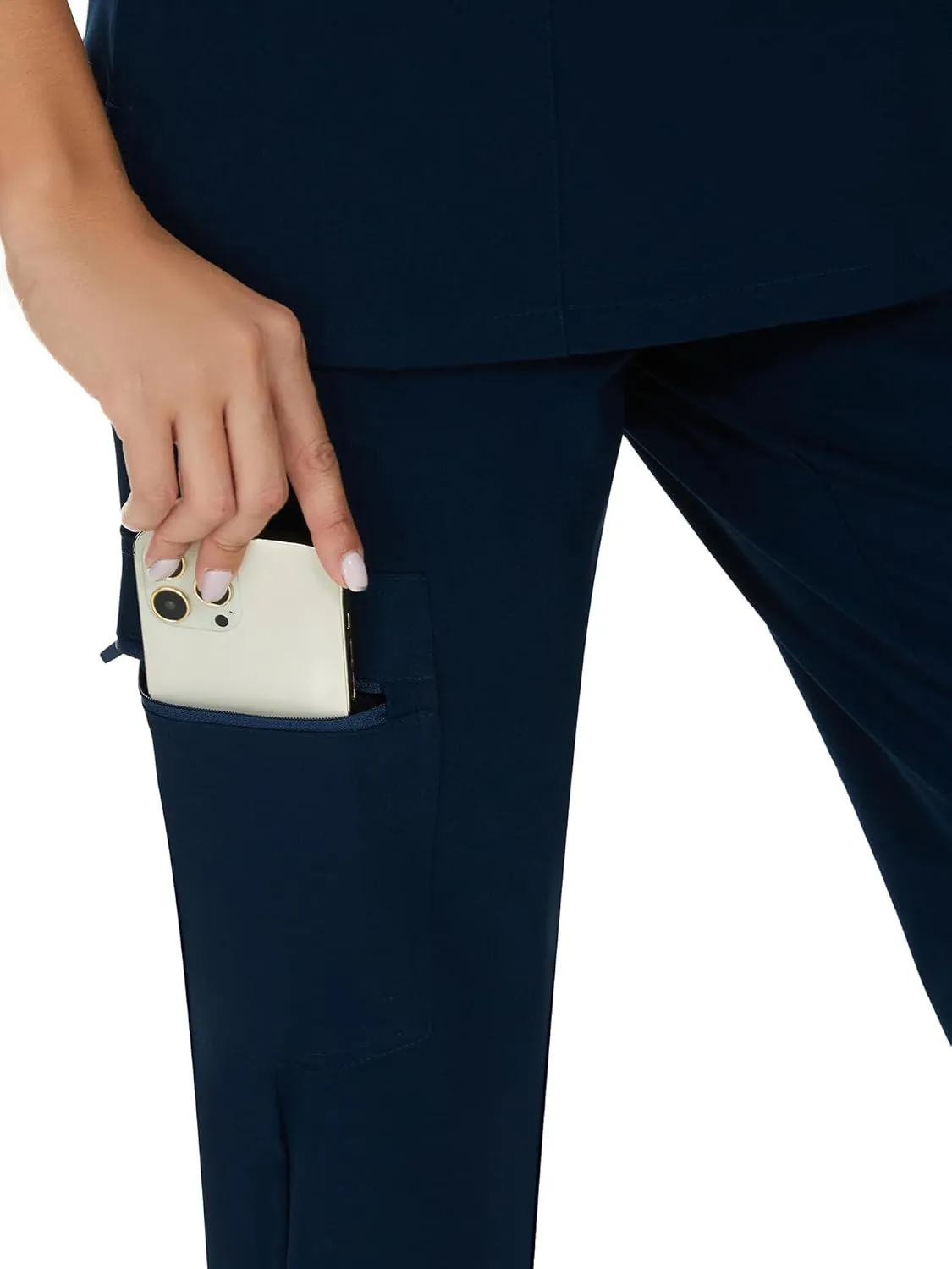 COZYFIT Scrubs for Women Set - Stretch V-Neck Scrub Top & Jogger Pant with 8 Pockets