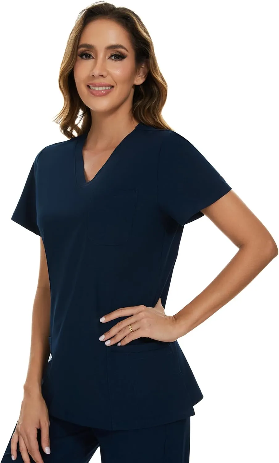 COZYFIT Scrubs for Women Set - Stretch V-Neck Scrub Top & Jogger Pant with 8 Pockets