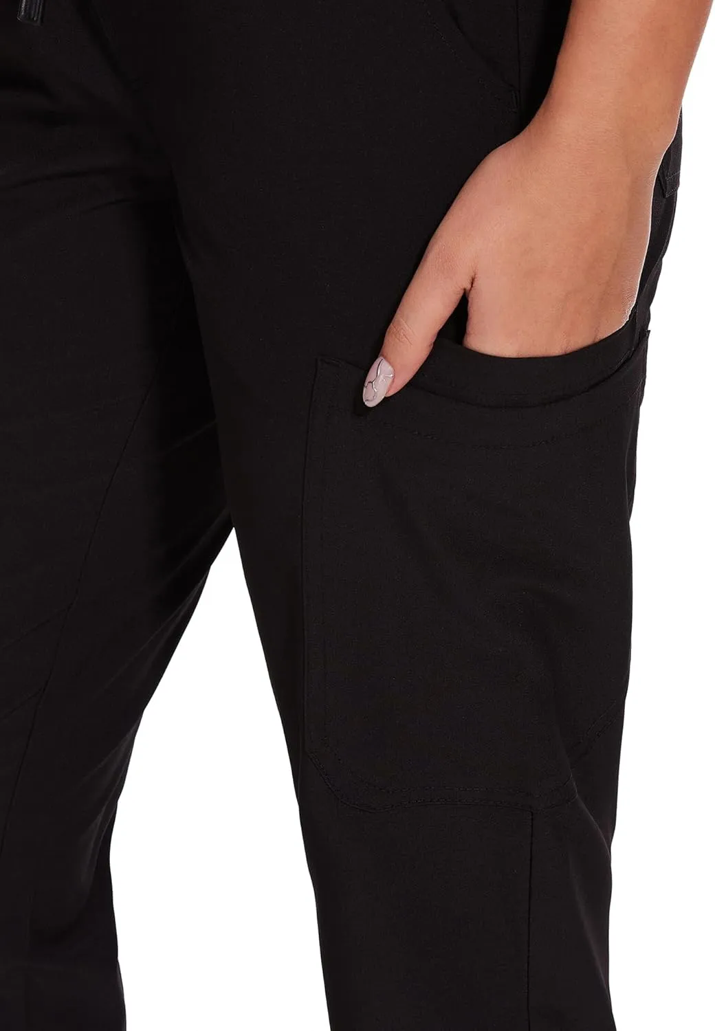 COZYFIT Scrubs for Women - V-Neck Top & Cargo Pants Scrubs Set with 10 Pockets