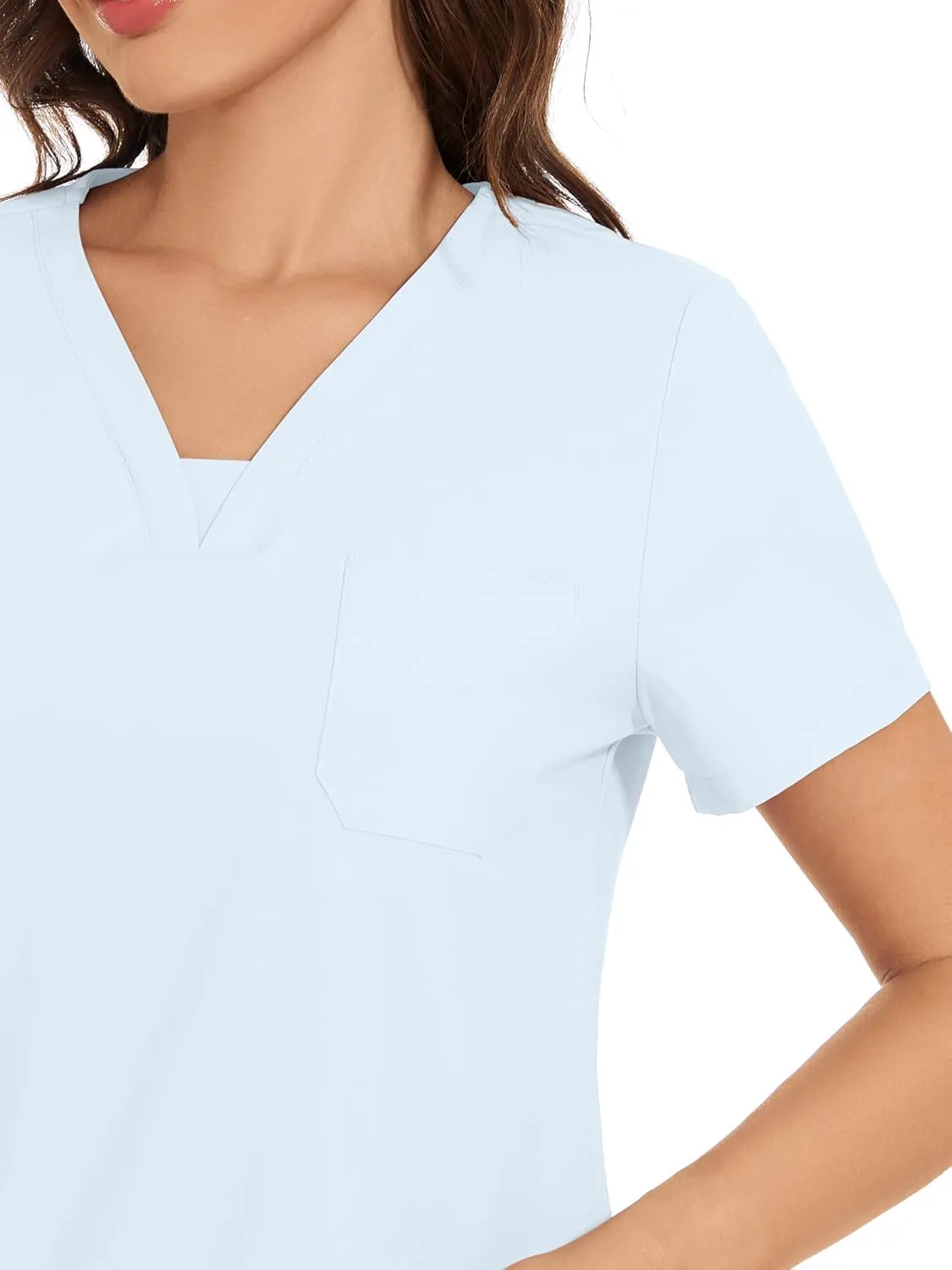 COZYFIT Scrubs for Women - V-Neck Top & Cargo Pants Scrubs Set with 10 Pockets