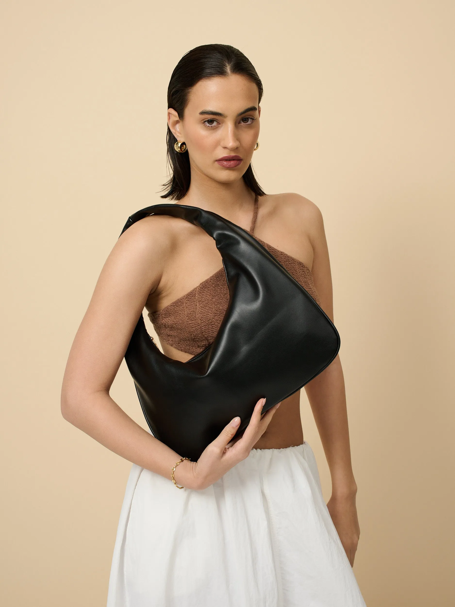 Cromwell Shoulder Hobo Bag in Black