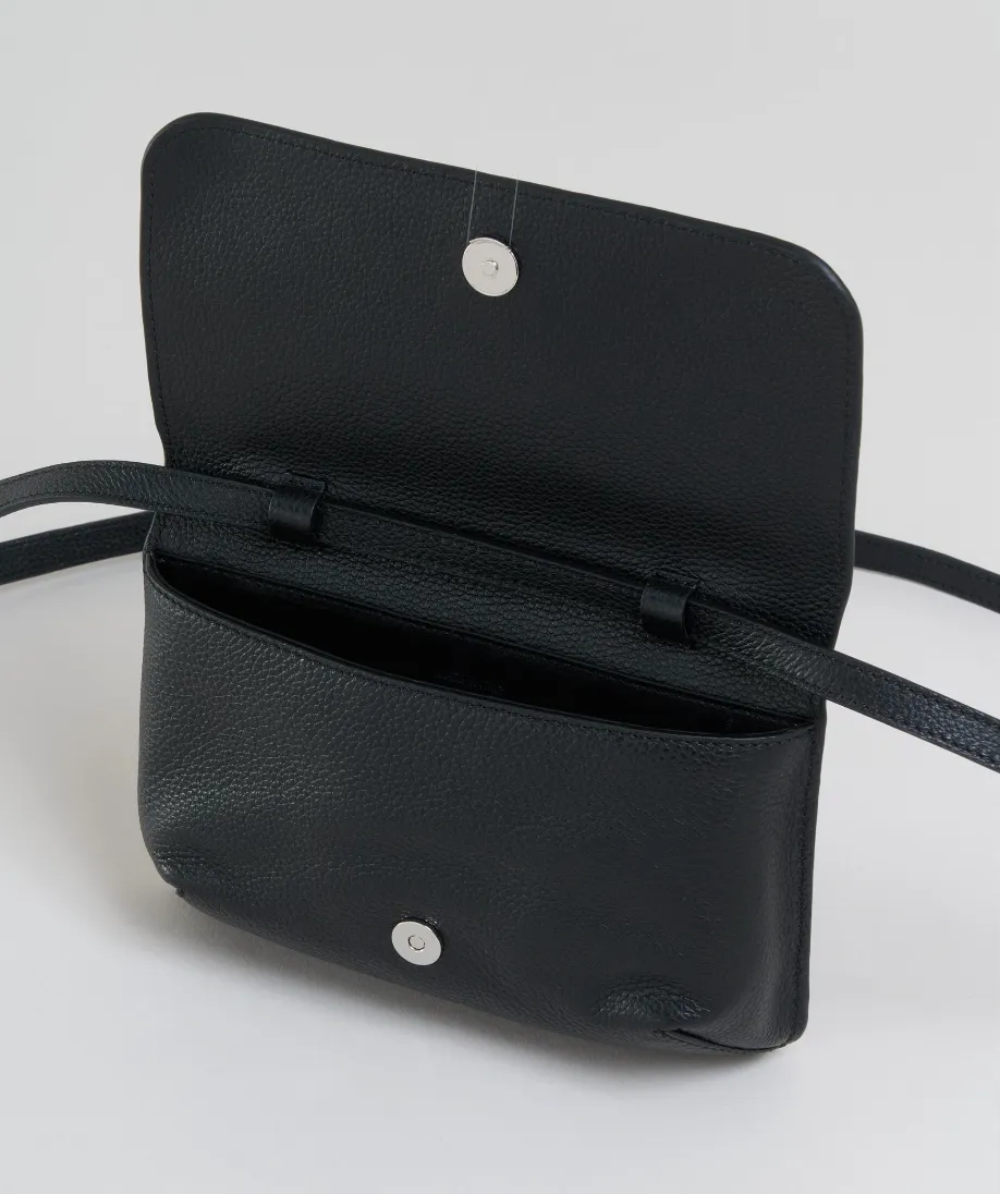 Crossbody Pouchette Bag in Black