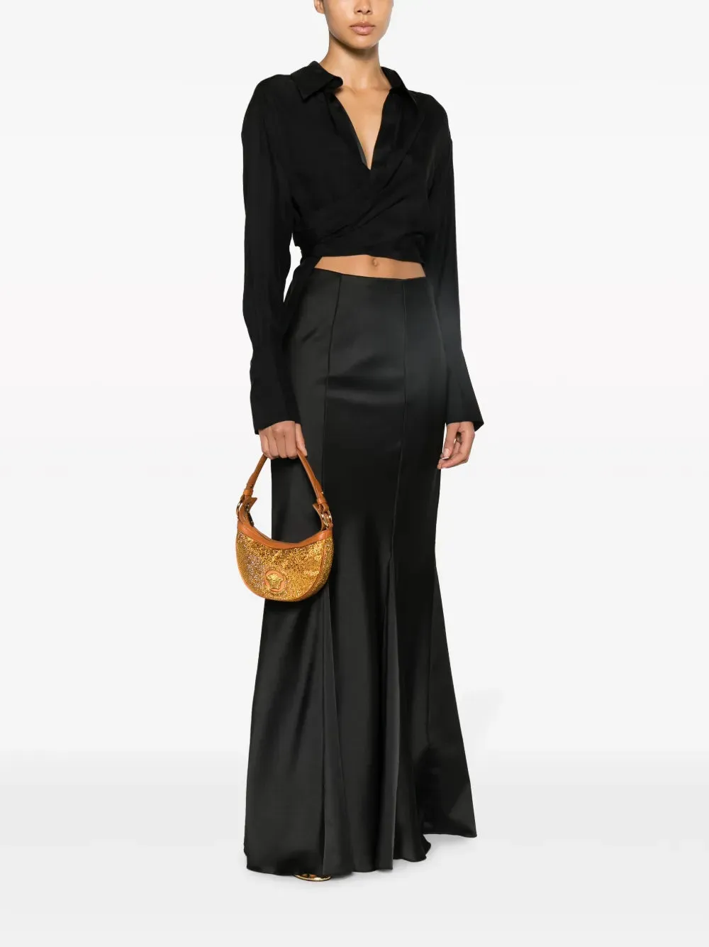 Crystal-embellished Hobo Bag