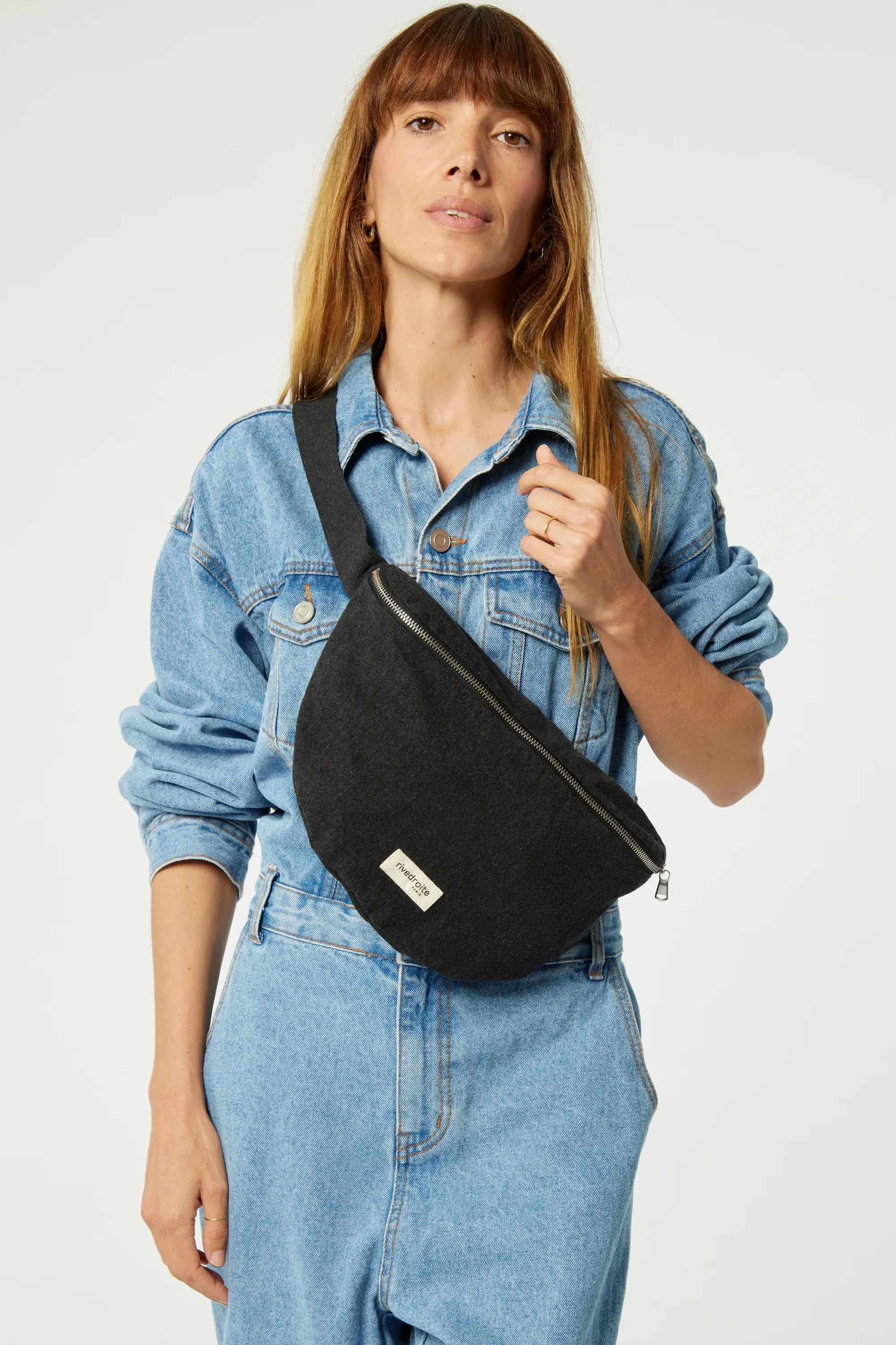 Custine XL the waist bag - Recycled cotton Black