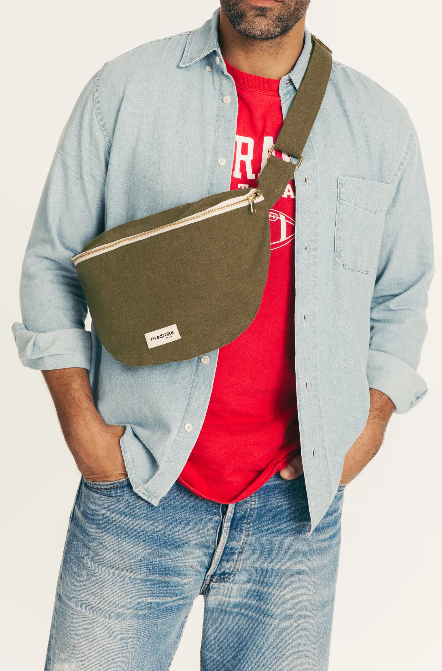 Custine XL the waist bag - Recycled cotton Military Green