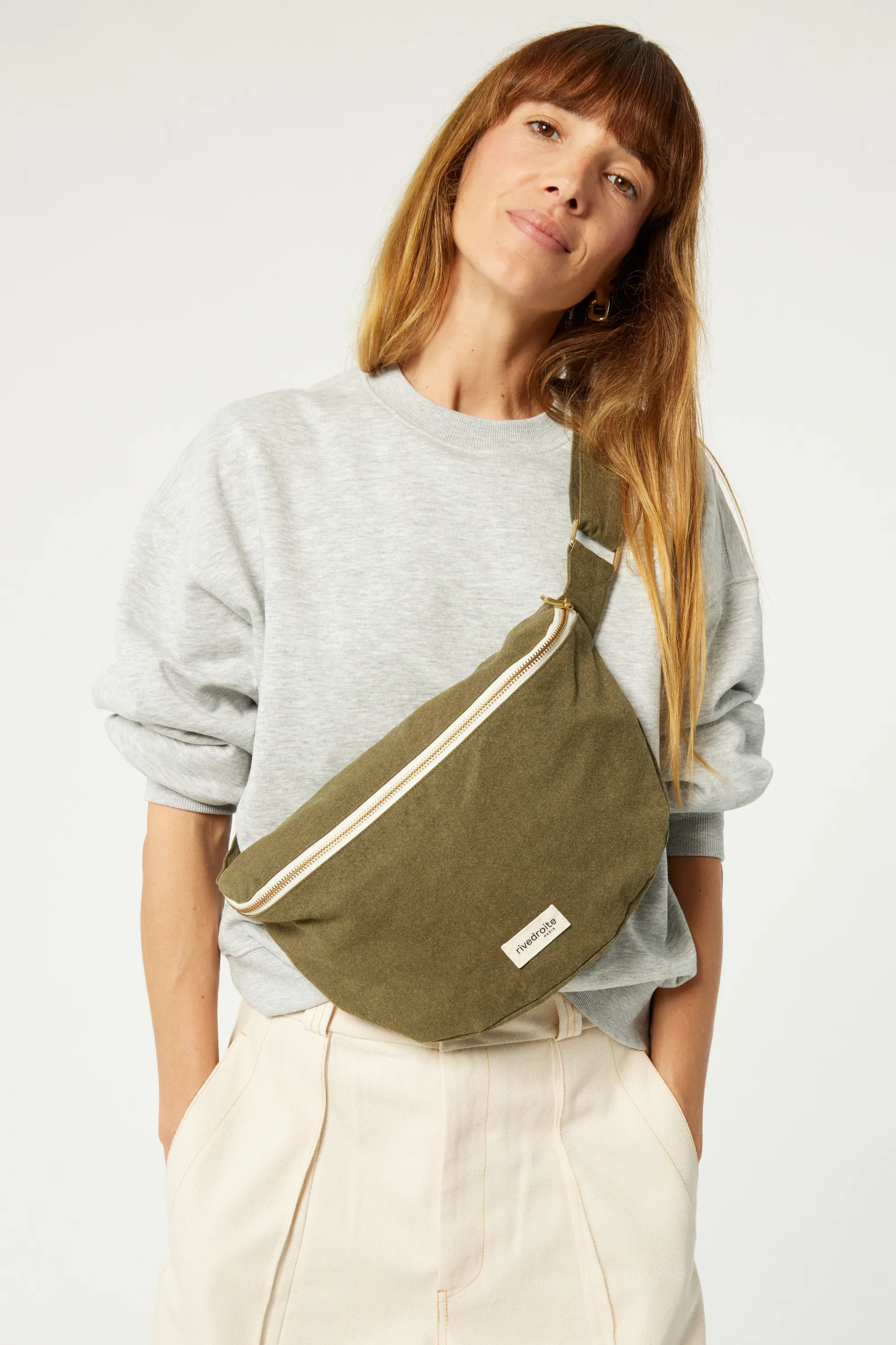 Custine XL the waist bag - Recycled cotton Military Green