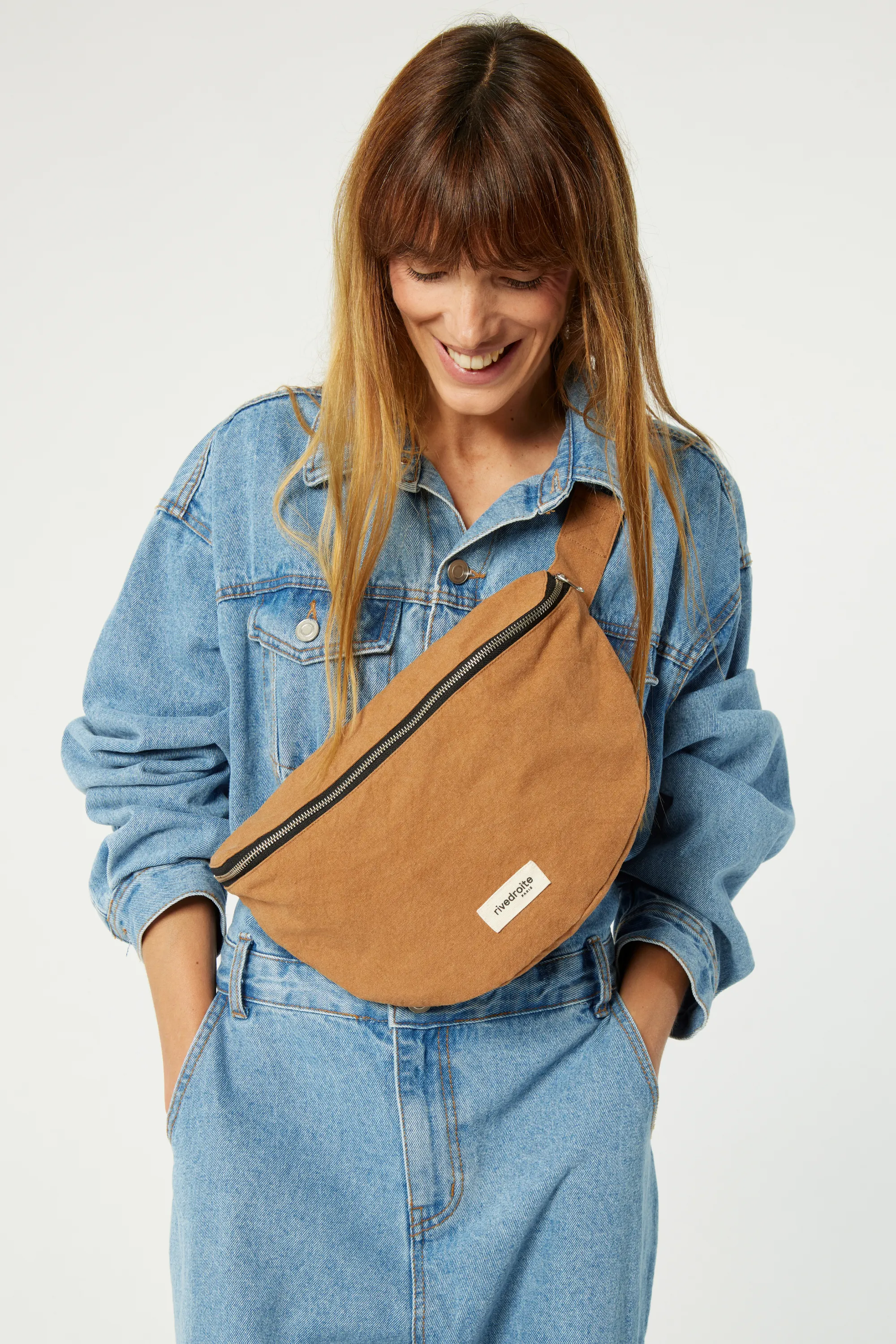 Custine XL the waist bag - Recycled cotton Tobacco