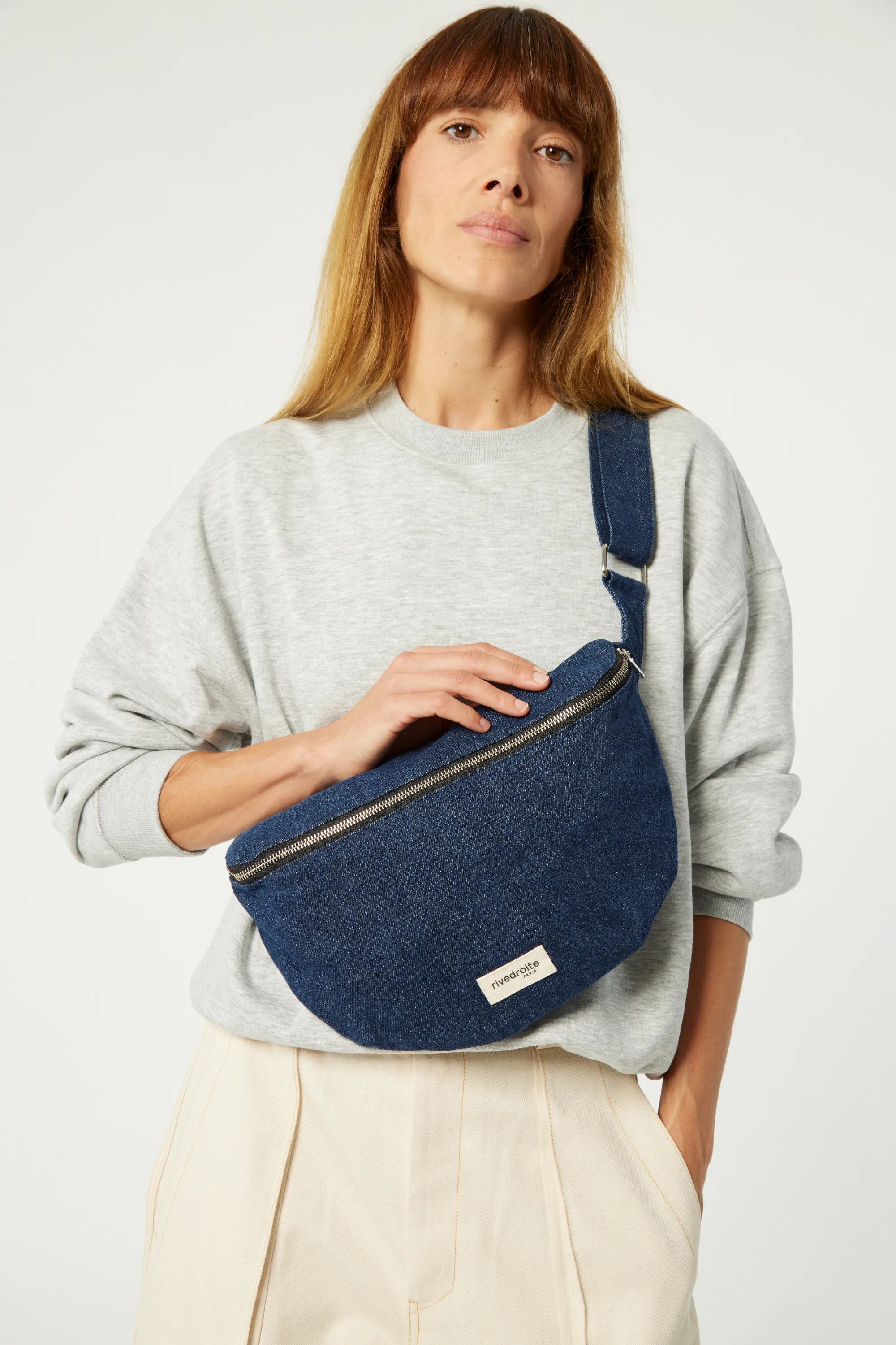 Custine XL the waist bag - Upcycled Raw Denim