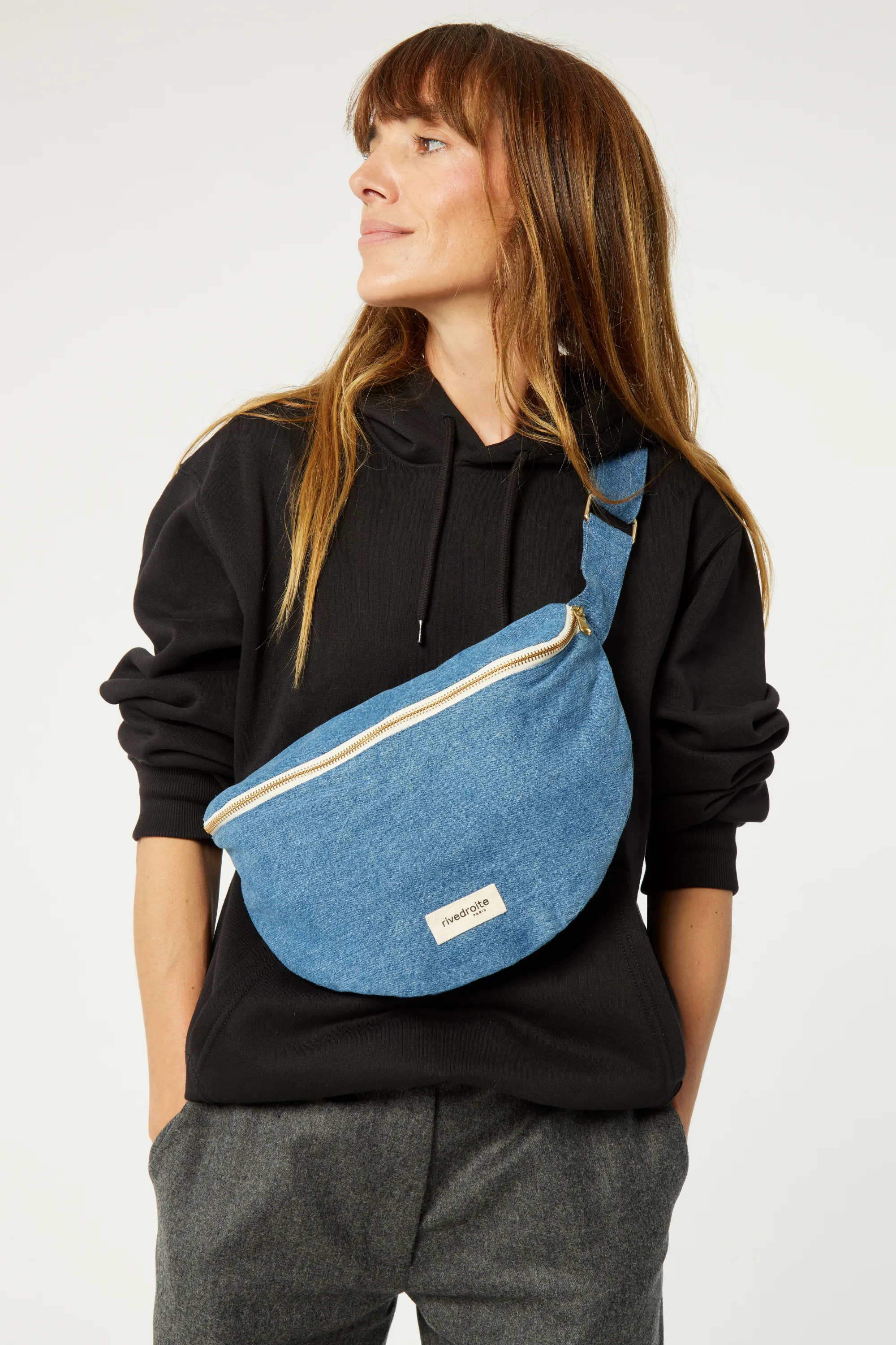 Custine XL the waist bag - Upcycled Stonedwashed Denim